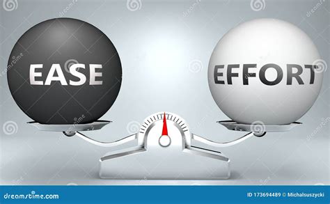 Ease And Effort In Balance Pictured As A Scale And Words Ease Effort