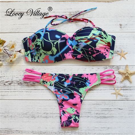 2017 Brazilian Sexy Bikini Set Bandage Swimsuit Biquinis Micro Mini Thong Swimwear Women Bathing
