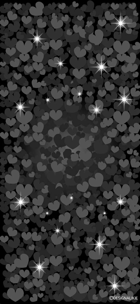 Glitter Black Heart Wallpaper For Iphone Free Png Image｜illustoon