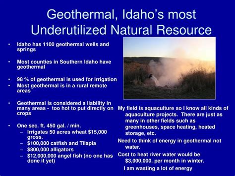 Ppt Geothermal Idahos Most Underutilized Natural Resource