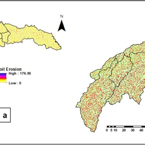 Figure Showing Soil Erosion A And Soil Erosion Severity B Maps