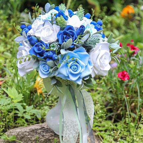 Blue Roses Bouquet Wedding