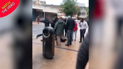 Thug Brutally Kicks Helpless Victim In Middle Of Busy High Street In