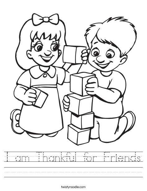 Worksheet For Kindergarten On Friendship