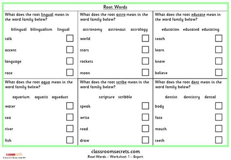 Once your pupils are confident with their maths skills, check their knowledge with our collection of year 6 maths sats papers to help them ace the upcoming exams!. Root Words KS2 SPAG Test Practice | Classroom Secrets