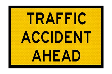 T1 11a Traffic Accident Ahead Sign Boxed Edge Sign