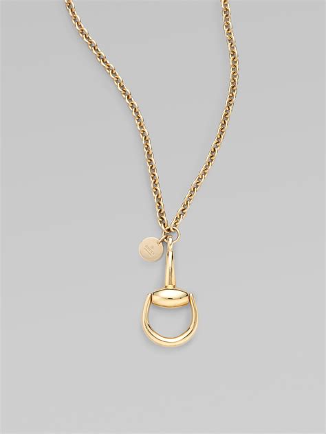 Gucci Horsebit 18k Yellow Gold Pendant Necklace In Metallic Lyst
