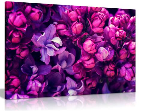 Purple Lilac Flowers For Home Canvas Wall Art Picture Print Ebay