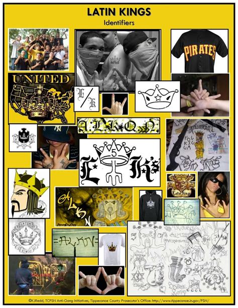 a collage of tattoos and identifiers of the latin kings gang latin kings gang gang signs