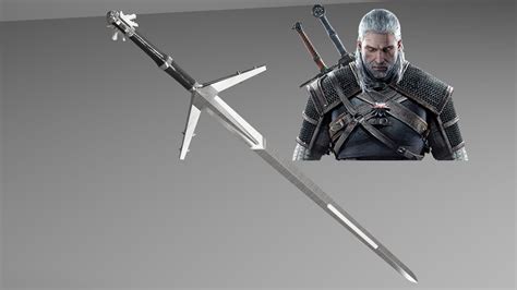 Aerondight Witcher Silver Sword Splited Print Ready Etsy Uk
