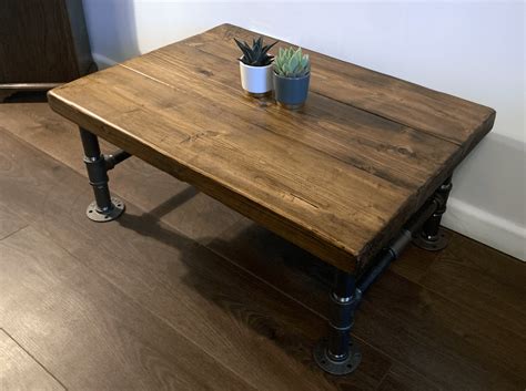 Industrial Pipe Legged Coffee Table Rustic Handmade