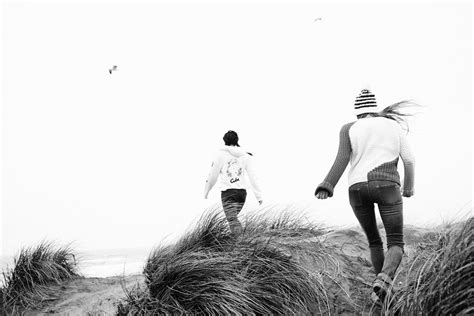 Dune Exploring Black And White Beach Life Is An