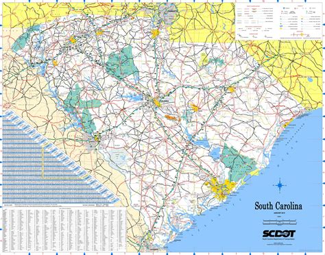 South Carolina Sc Road And Highway Map Free
