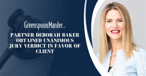 Greenspoon Marder Partner Deborah Baker Obtained Unanimous Jury Verdict