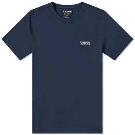 Barbour Mens International Logo T Shirt In Navy Barbour