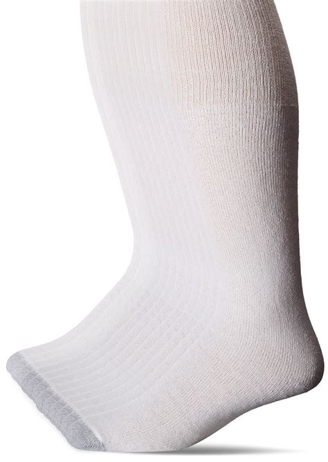 Hanes White Cotton Socks Pack Pairs Size Shoe Over The Calf Men S EBay
