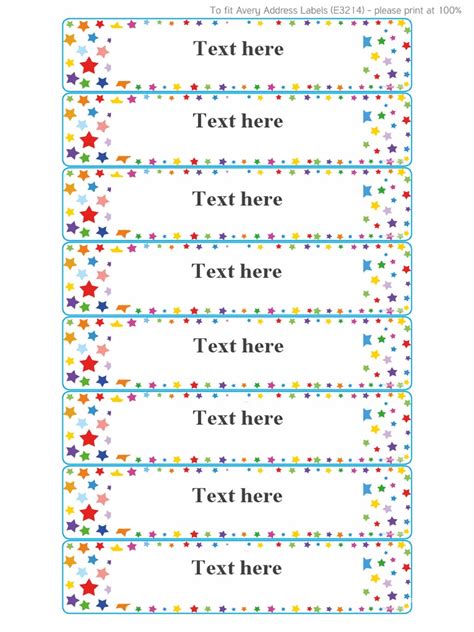 Multicoloured Stars Editable Gratnell Tray Labels Pdf