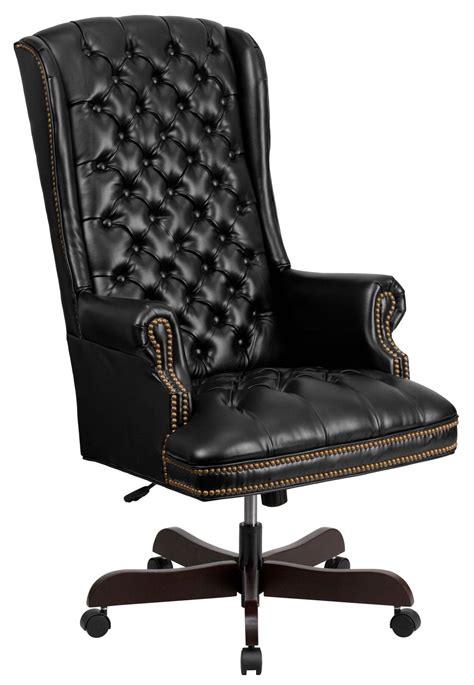 high back tufted black executive office chair from renegade coleman furniture