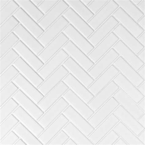 White Herringbone Porcelain Mosaic White Herringbone Tile White