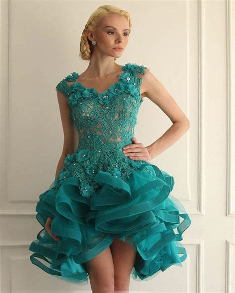 Aliexpress Com Buy Short Prom Dress New Arrival Lace Appliques