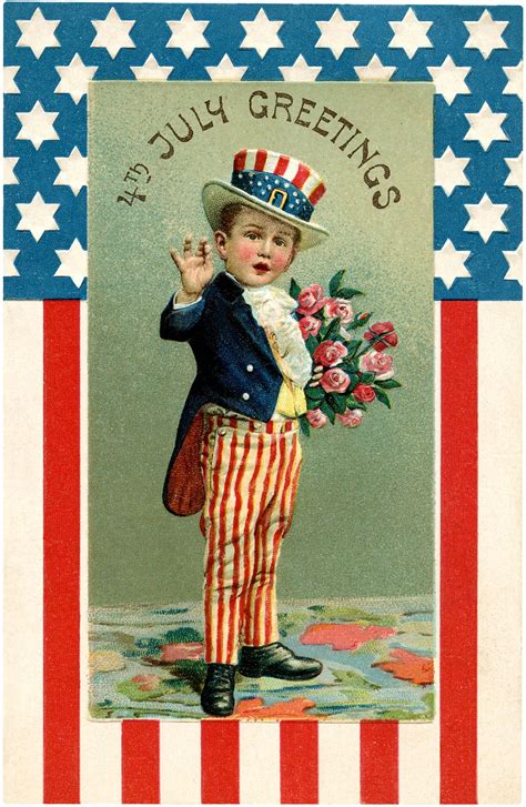 Vintage Young Uncle Sam Image The Graphics Fairy Patriotic Holidays