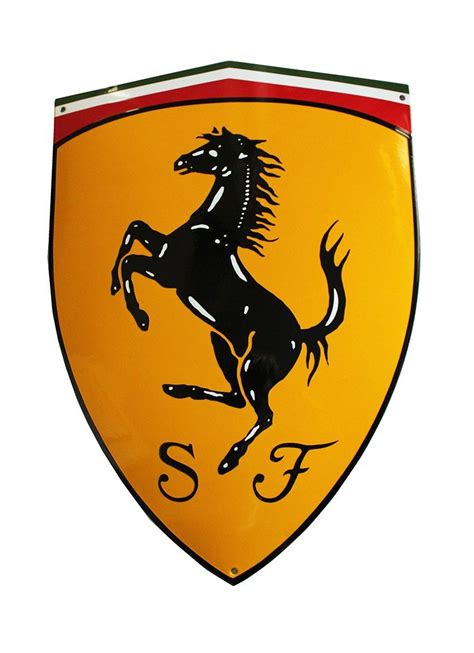 (/ f ə ˈ r ɑːr i /; Ferrari Shield Porcelain Enamel Dealer Sign | Ferrari, Ferrari sign, Lost art