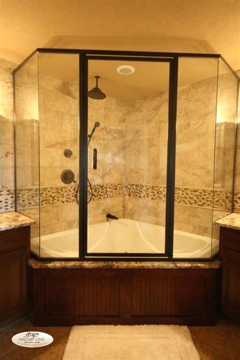 Tub and shower combos are typically made from lightweight fiberglass or acrylic. Jacuzzi Shower Combo Corner | Corner tub shower, Jet tub ...