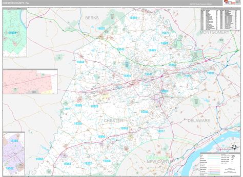 Chester County Pa Wall Map Premium Style By Marketmaps Mapsales