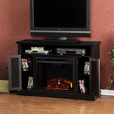 Hudson 48 In W Convertible Media Electric Fireplace In Black Hd90497