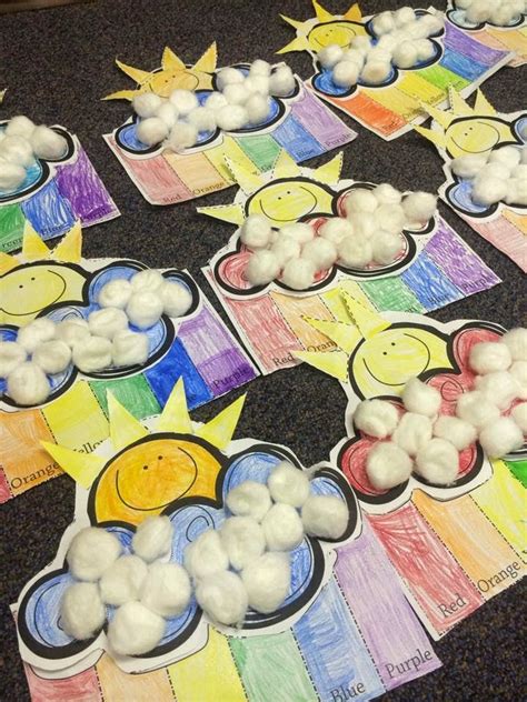 Weather Crafts For Preschoolers A Rainbow And Cloud Craft For