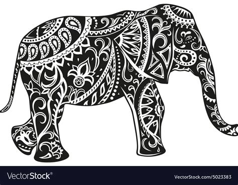 Ethnic Ornamented Elephant Royalty Free Vector Image