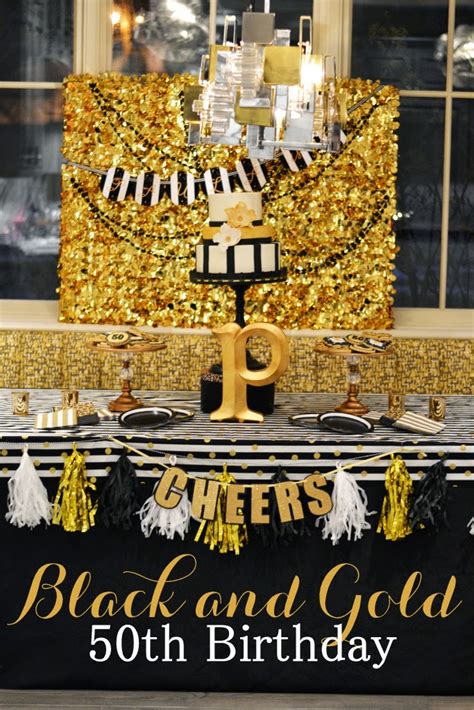 Greygrey Designs My Parties Black And Gold Glamorous 50 Birthday Party