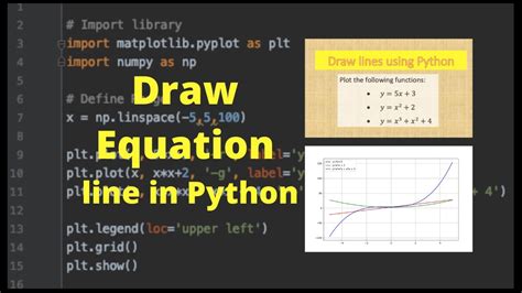 How To Draw A Equation Line In Python Using Matplotlib Youtube
