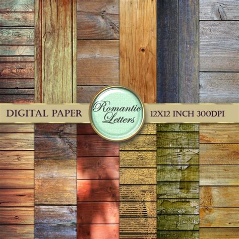 Digital Paper Wood Texture Wood Digital Paper Scrapbook Etsy
