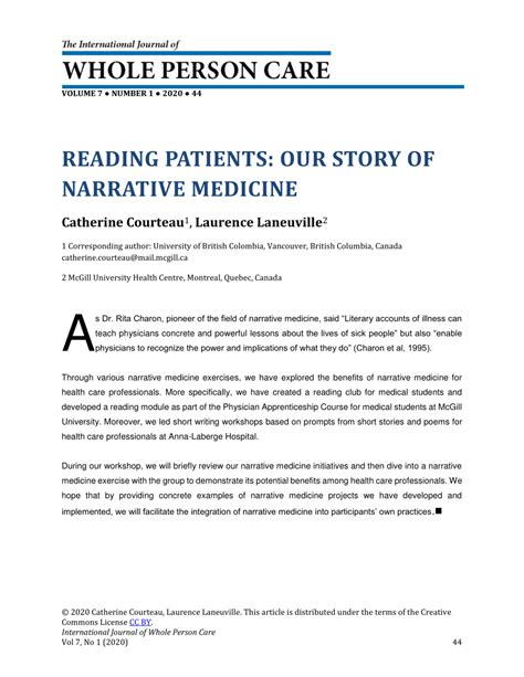 Pdf Reading Patients Our Story Of Narrative Medicine
