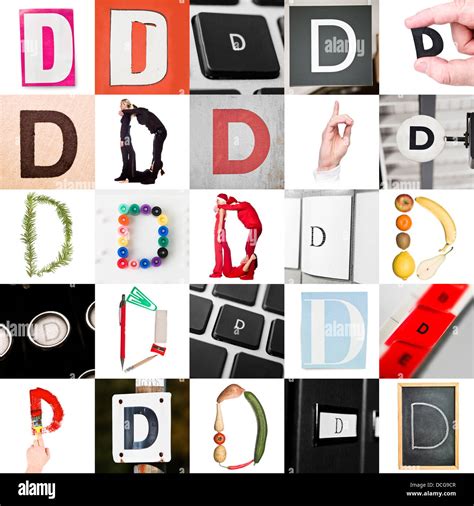 Collage de letra D Fotografía de stock Alamy