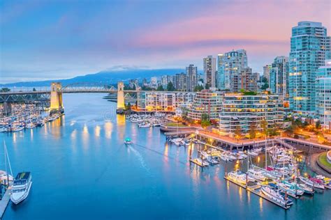 Beautiful View Of Downtown Vancouver Skyline British Columbia Canada
