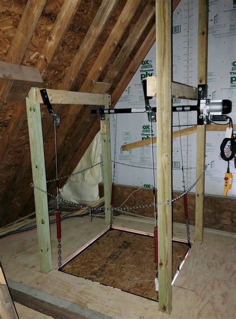 Attic Lift 500 Lbs Post Style Garage Storage Attic Lift Garage