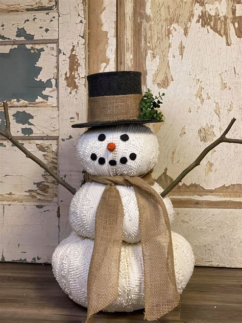 Diy Fabric Snowman The Shabby Tree Snowman Crafts Diy Diy Snowman
