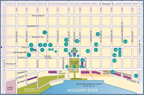 French Quarter Map New Orleans Self Guided And Walking Tours French