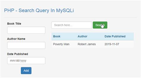 Php Search Query In Mysqli Sourcecodester