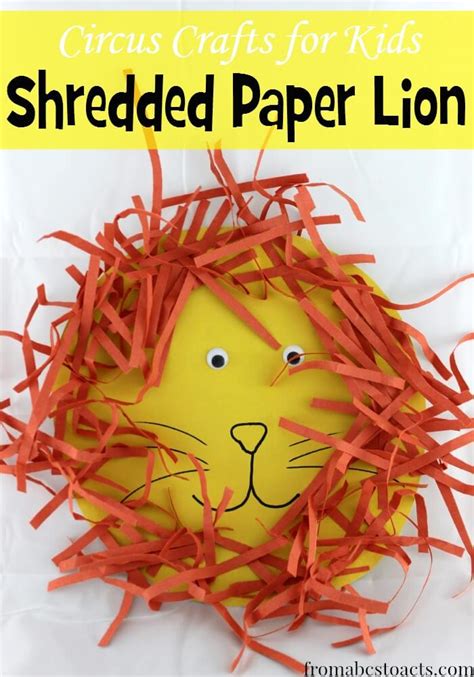 Check with your recycler to make sure it will take shredded. Circus Crafts for Kids - Shredded Paper Lion - From ABCs ...