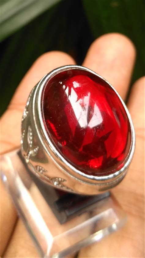 Jual Natural Cincin Batu Akik Obsidian Merah Siam di lapak Permata ...