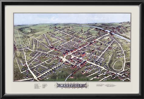 Westfield MA Vintage City Maps