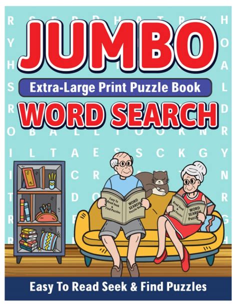 Jumbo Extra Large Print Word Search Puzzle Book Easy To Read Seek