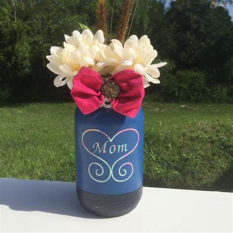 Blue Mom Jar Vase Decorative Vase Mothers Day T