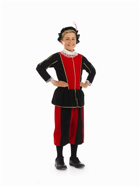 Boys Rich Tudor Boy Costume For Medieval Fancy Dress Kids Childrens Ebay