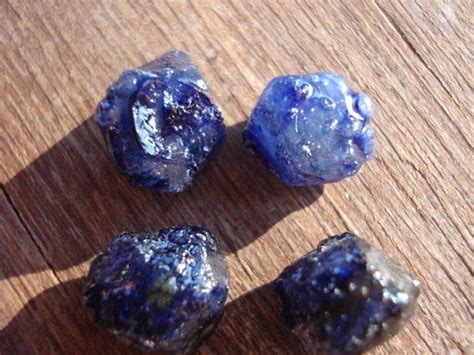 Rough Blue Sapphires 4 Raw Uncut Gems Genuine Raw Blue Etsy Blue