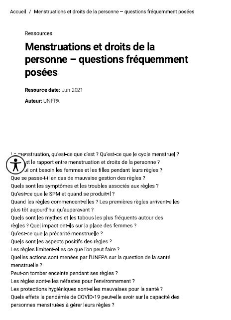 Bibliomenstruations Et Droits De La Personne Questions Fréquemment Posées