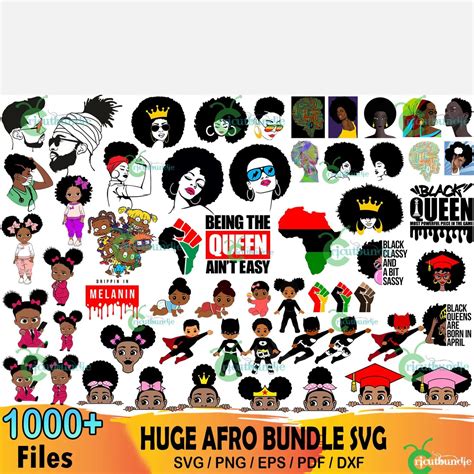 1000 Huge Afro Bundle Svg Black Girl Svg Black Woman Svg Free Svg